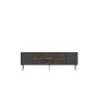 HANAH HOME TV polica Dekos Anthracite Walnut Gold - slika 3
