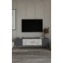 HANAH HOME TV polica Dekos Anthracite Ephesus Marble Silver - slika 1