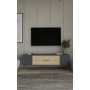 HANAH HOME TV polica Dekos Anthracite Sapphire Oak Silver - slika 1