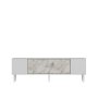 HANAH HOME TV polica Dekos White Ephesus Marble Silver - slika 3