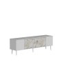 HANAH HOME TV polica Dekos White Ephesus Marble Silver - slika 4