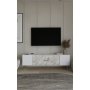 HANAH HOME TV polica Dekos White Ephesus Marble Silver - slika 1