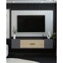 HANAH HOME TV polica Kodaks Anthracite Sapphire Oak - slika 1