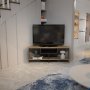 HANAH HOME TV polica Maldiv Walnut White - slika 2