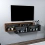 HANAH HOME TV polica Atlantis Light Walnut Anthracite - slika 2