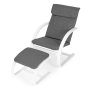 ModernHome Stolica za ljuljanje sa naslonom za noge White - slika 2