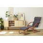 ModernHome Stolica za ljuljanje sa naslonom za noge walnut - slika 3