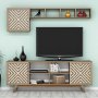 HANAH HOME TV polica Inci Walnut Cream - slika 1