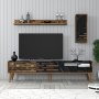 HANAH HOME TV polica Valensiya - Walnut Black Marble - slika 1
