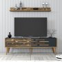 HANAH HOME TV polica Valensiya 140 - Walnut Anthracite - slika 1
