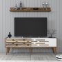 HANAH HOME TV polica Valensiya 140 - Walnut White - slika 1