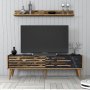 HANAH HOME TV polica Valensiya 140 - Walnut Black Marble - slika 1
