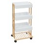 FIVE FIVE POLICA SA TOCKICIMA I 4 POLICE 40,2X30X87,7CM BAMBUS/MDF BELA - slika 1
