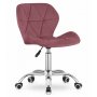 ModernHome Kancelarijska stolica Ferra sa točkovima dark pink Velvet - slika 1