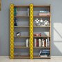 HANAH HOME Polica za knjige City 2 Walnut Yellow - slika 2