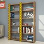 HANAH HOME Polica za knjige City 2 Walnut Yellow - slika 1