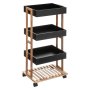 FIVE FIVE POLICA SA TOCKICIMA I 4 POLICE 40,2X30X87,7CM BAMBUS/MDF CRNA - slika 1