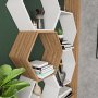 HANAH HOME Polica za knjige Artemis Walnut White - slika 3