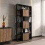 HANAH HOME Polica za knjige Monaco Black Light Walnut - slika 1