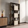 HANAH HOME Polica za knjige Monaco Walnut Travertine - slika 2
