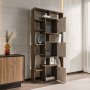 HANAH HOME Polica za knjige Monaco Walnut Travertine - slika 3