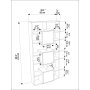 HANAH HOME Polica za knjige Monaco Walnut Travertine - slika 5