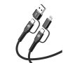 CELLY CELLY 4u1 kabl za telefon USB-C na USB-C sa USB-A & Lightning nastavcima POWER DELIVERY - slika 2