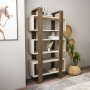 HANAH HOME Polica za knjige Reina Walnut Travertine - slika 3