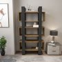 HANAH HOME Polica za knjige Reina Walnut Anthracite - slika 1