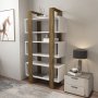 HANAH HOME Polica za knjige Reina Walnut White - slika 2