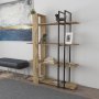 HANAH HOME Polica za knjige Onno Oak Black - slika 1