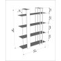HANAH HOME Polica za knjige Onno Black White - slika 5