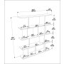 HANAH HOME Polica za knjige Grace White Walnut - slika 5