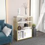 HANAH HOME Polica za knjige Letos White Gold - slika 2