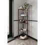 HANAH HOME Polica za knjige Bookcase 5 Corner Walnut - slika 2