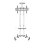 XSTAND Xstand 32/75 podni pokretni nosac za TV/VESA 600x400/maxTILT od+15-15/do 45kg - slika 2