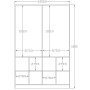 HANAH HOME Ormar Mat bela Antracit Rb 183 01 - slika 5
