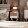 HANAH HOME Noćni ormarić braon - bele boje Milano - slika 2