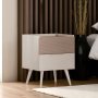 HANAH HOME Noćni ormarić braon - bele boje Milano - slika 1