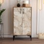 HANAH HOME Ormar za cipele Prag Walnut White Marble - slika 2