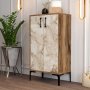 HANAH HOME Ormar za cipele Prag Walnut White Marble - slika 1