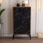 HANAH HOME Ormar za cipele Prag Walnut Black Marble - slika 2
