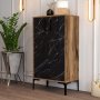 HANAH HOME Ormar za cipele Prag Walnut Black Marble - slika 1
