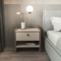 HANAH HOME Noćni ormarić Berlin Walnut Beige - slika 1