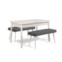 HANAH HOME Produžni trpezarijski sto i klupa (3 komada) Santiago 1053 White Anthracite - slika 2