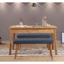 HANAH HOME Produžni trpezarijski sto i klupa (3 komada) Santiago 1048 Atlantic Pine Dark Blue - slika 1