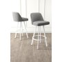 HANAH HOME Set barskih stolica (6 komada) Atex Grey White - slika 1