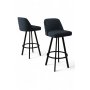 HANAH HOME Set barskih stolica (6 komada) Atex Anthracite Black - slika 2