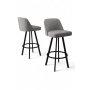 HANAH HOME Set barskih stolica (6 komada) Atex Grey Black - slika 2
