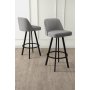 HANAH HOME Set barskih stolica (6 komada) Atex Grey Black - slika 1